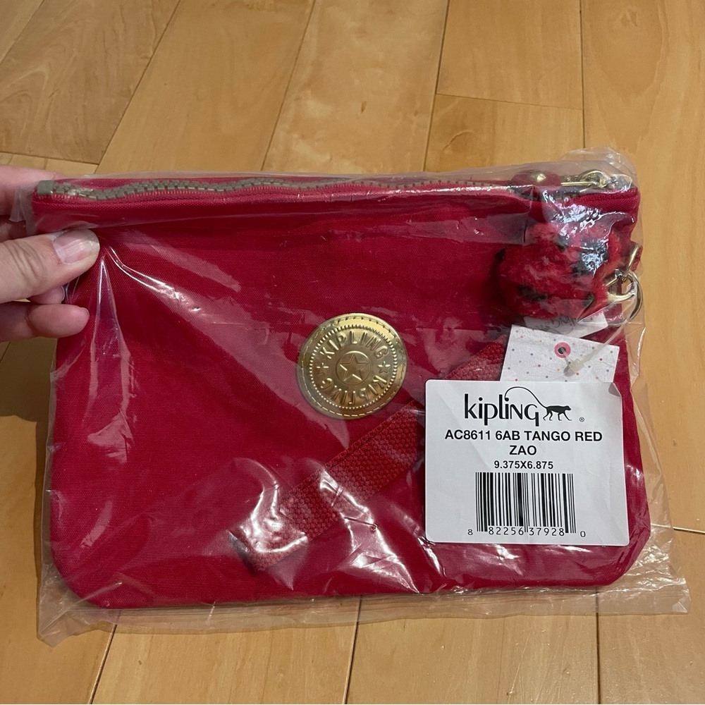 NWT Kipling tango red zap wristlet pouch - Picture 7 of 9